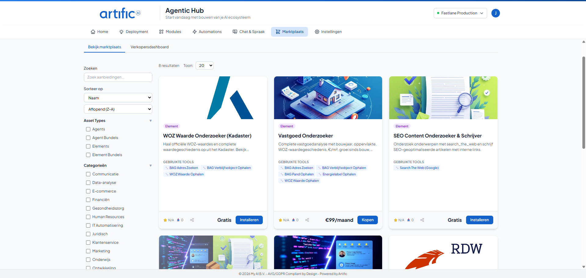 Artific AI Marketplace
